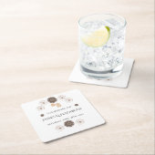 Boho Chic Floral Wedding Rechteckiger Pappuntersetzer (Vor Ort)