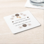 Boho Chic Floral Wedding Rechteckiger Pappuntersetzer (angewinkelt)