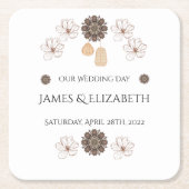 Boho Chic Floral Wedding  Rechteckiger Pappuntersetzer (Vorderseite)