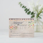 Boho Chic Floral Wedding RSVP Card Karte (Stehend Vorderseite)