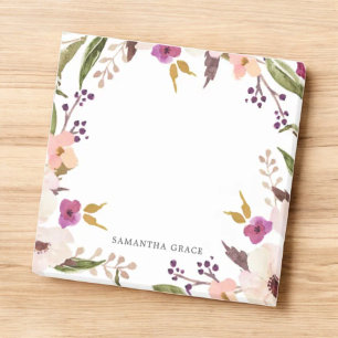 Boho Chic Floral Wreath Personalisiert Post-it-Not Post-it Klebezettel