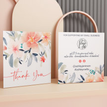 Boho chic florale Aquarell Ordnung danke