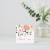Boho chic florale Aquarell Ordnung danke Quadratische Visitenkarte (Stehend Vorderseite)