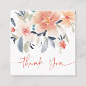 Boho chic florale Aquarell Ordnung danke Quadratische Visitenkarte (Vorderseite)