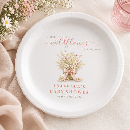 Boho Chic Florale Babyparty Wildblumen-Party Pappteller