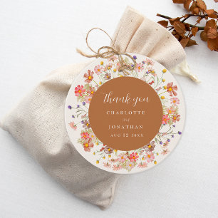 Boho Chic Florale Herbsthochzeit Danke schön Geschenkanhänger