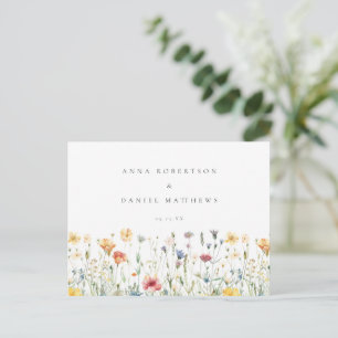 Boho Chic Florale Hochzeit RSVP Postkarte