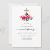 Boho Chic Florale Konfirmation Einladung (Vorderseite)