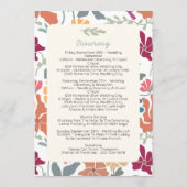 Boho-Chic-Florale Retro-Hochzeitsplanung Programm (Rückseite)