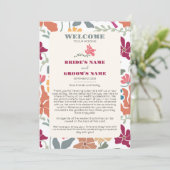 Boho-Chic-Florale Retro-Hochzeitsplanung Programm (Stehend Vorderseite)