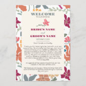 Boho-Chic-Florale Retro-Hochzeitsplanung Programm (Vorderseite)