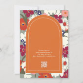 Boho Chic Florales Farbige QR-Code Save-the-Date Einladung (Rückseite)