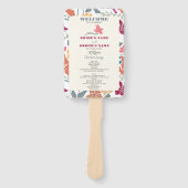 Boho Chic Florales Retro-Hochzeitsprogramm aus der Fächer (Vorderseite)