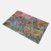 Boho Chic Flower Garden Aquarellbilder Fußmatte (Schrägansicht)