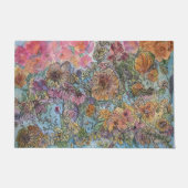 Boho Chic Flower Garden Aquarellbilder Fußmatte (Vorderseite)