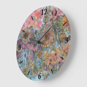 Boho Chic Flower Garden Aquarellbilder Große Wanduhr (Winkel)
