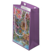 Boho Chic Flower Garden Aquarellbilder Kleine Geschenktüte (Vorderseite Schrägansicht)