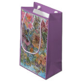 Boho Chic Flower Garden Aquarellbilder Kleine Geschenktüte (Rückseite Schrägansicht)