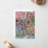 Boho Chic Flower Garden Aquarellbilder Mitteilungskarte (Vorderseite/Rückseite Beispiel)