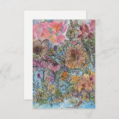 Boho Chic Flower Garden Aquarellbilder Mitteilungskarte (Vorne/Hinten)