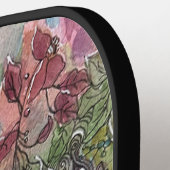 Boho Chic Flower Garden Aquarellbilder Pickleball Schläger (Linke Seite)