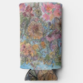 Boho Chic Flower Garden Aquarellbilder Selters Dosenkühler (Vorderseite)