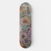 Boho Chic Flower Garden Aquarellbilder Skateboard (Vorderseite)