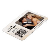 Boho Chic Foto QR-Code Save the Date Magnet (Linke Seite)