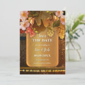 Boho Chic Foto Wine Themed Save the Date Karte (Stehend Vorderseite)