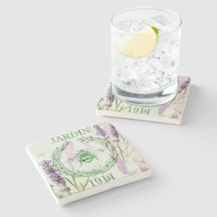 Boho-Chic französisches Land Lavendel Vintage Bien Steinuntersetzer