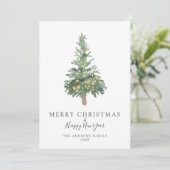 Boho Chic Frohe Weihnachten Wasserfarben Tree Holi (Stehend Vorderseite)