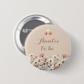 Boho Chic Gänseblümchen Blumen Baby Shower Tante w Button (Vorne & Hinten)