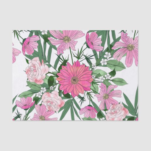 Boho chic garden Blumendesign Seidenpapier (Vorderseite)