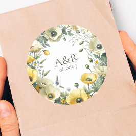 Boho Chic Garden Party Wildblume Runder Aufkleber