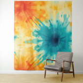 Boho Chic Gelb und Aquamarine Gefärbte Krawatte De Wandteppich (Beispiel)