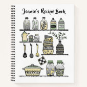 Boho-chic gelbe Küchendekoration Rezept Buch (Vorderseite)