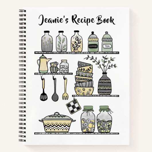 Boho-chic gelbe Küchendekoration Rezept Buch (Vorderseite)