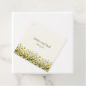 Boho Chic Gelbe Wildblumen, Oliven Geschenkanhänger (Beispiel)