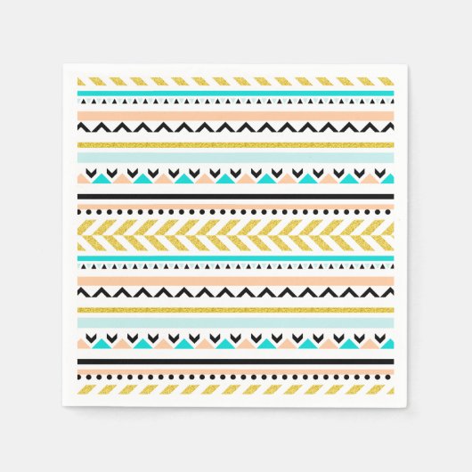 Boho Chic Geometric Aztec Inspiriertes Muster Serviette (Vorderseite)