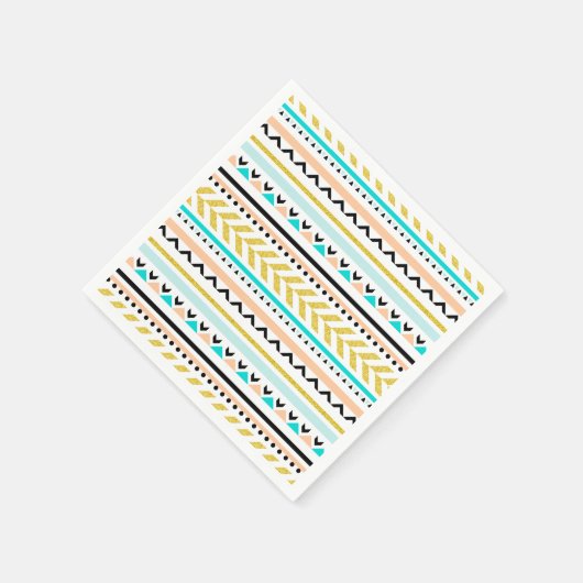 Boho Chic Geometric Aztec Inspiriertes Muster Serviette (Ecke)