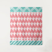 Boho Chic Geometric & Cactus-Silhouetten Wandteppich (Vorderseite)