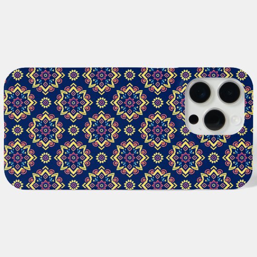 Boho Chic Geometric Floral Pattern Case-Mate iPhone Hülle (Rückseite (Horizontal))
