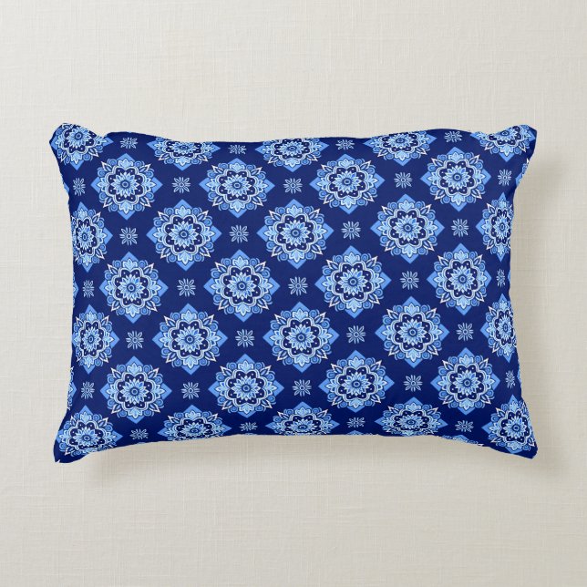 Boho Chic Geometric Floral Pattern Dekokissen (Vorderseite)