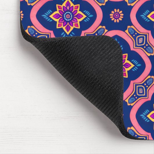 Boho Chic Geometric Floral Pattern Mousepad (Ecke)