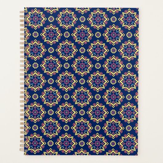 Boho Chic Geometric Floral Pattern Planer (Vorderseite)