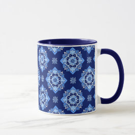 Boho Chic Geometric Floral Pattern Tasse