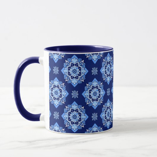 Boho Chic Geometric Floral Pattern Tasse (Links)