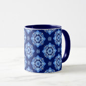 Boho Chic Geometric Floral Pattern Tasse (VorderseiteRechts)