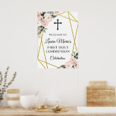 Boho Chic Geometric Florals Community Willkommen Poster (Küche)
