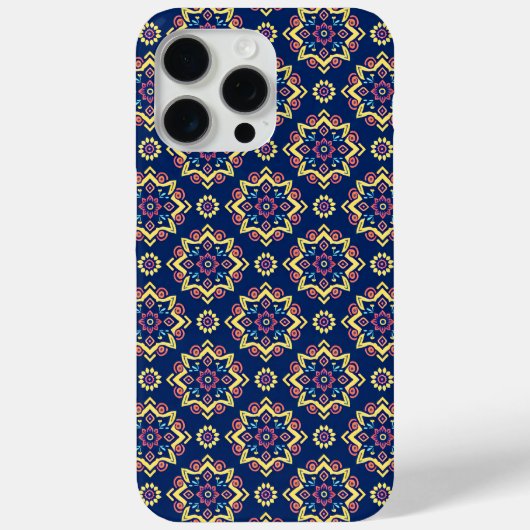 Boho-Chic geometrisches Blumenmuster Case-Mate iPhone Hülle (Rückseite)